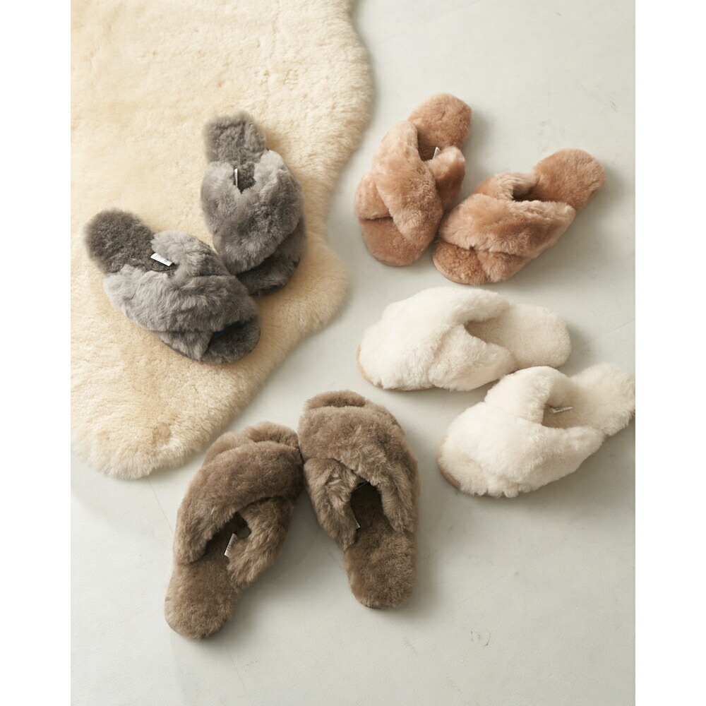 【公式】EMU Australia エミュ Mayberry メイベリー シープスキン ムートン サンダル スリッパ ファーサンダル ルームシューズ ムートンサンダル 天然 あったか モコモコ フ