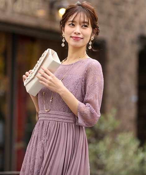 結婚式お呼ばれ二次会アシンメトリープリーツ使い総レースワンピースドレス大 ライトグレー ネイビー ダスティーピンク ワンピース ドレス 結婚式お呼ばれ二次会アシンメトリープリーツ使い総レースワンピースドレス大 ライトグレー ネイビー ダスティーピンク ワンピース ドレス