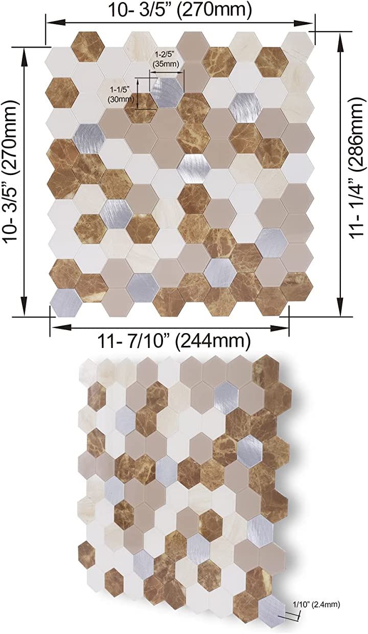 防水耐熱DIYタイルシール 3D立体壁紙シール 六角形ブラウン27x28cm-10枚セット(六角形ブラウン27x28cm-10枚セット) 防水耐熱DIYタイルシール 3D立体壁紙シール 六角形ブラウン27x28cm-10枚セット(六角形ブラウン27x28cm-10枚セット)