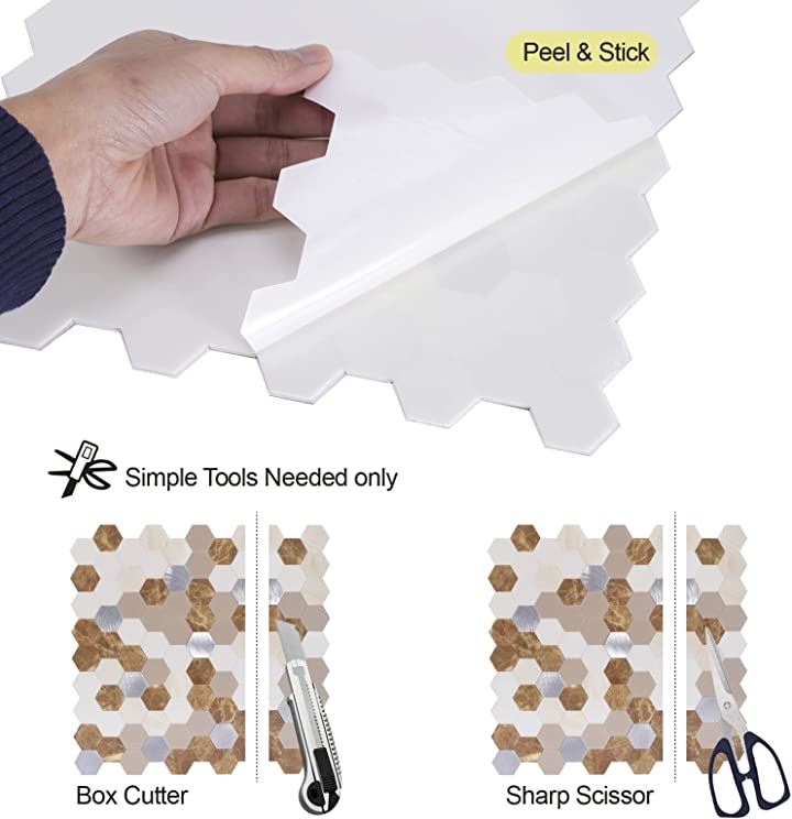 防水耐熱DIYタイルシール 3D立体壁紙シール 六角形ブラウン27x28cm-10枚セット(六角形ブラウン27x28cm-10枚セット) 防水耐熱DIYタイルシール 3D立体壁紙シール 六角形ブラウン27x28cm-10枚セット(六角形ブラウン27x28cm-10枚セット)