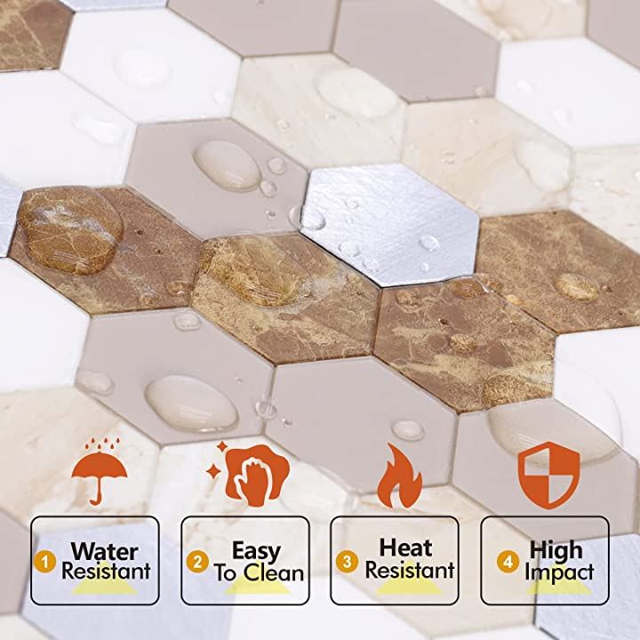 防水耐熱DIYタイルシール 3D立体壁紙シール 六角形ブラウン27x28cm-10枚セット(六角形ブラウン27x28cm-10枚セット) 防水耐熱DIYタイルシール 3D立体壁紙シール 六角形ブラウン27x28cm-10枚セット(六角形ブラウン27x28cm-10枚セット)