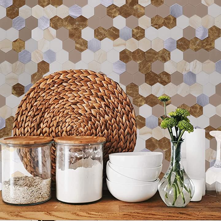 防水耐熱DIYタイルシール 3D立体壁紙シール 六角形ブラウン27x28cm-10枚セット(六角形ブラウン27x28cm-10枚セット) 防水耐熱DIYタイルシール 3D立体壁紙シール 六角形ブラウン27x28cm-10枚セット(六角形ブラウン27x28cm-10枚セット)