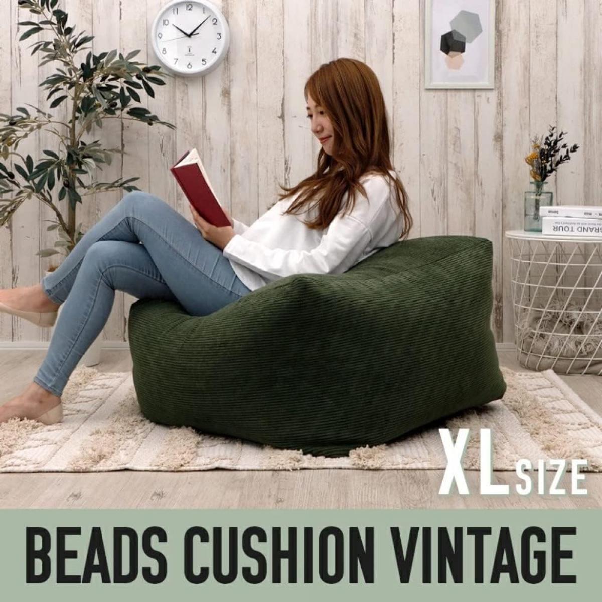 【I】セルタン(CELLUTANE) ビーズクッション QUBE XLサイズ ヴィンテージスタイル コーデュロイグレー 【受注生産品】 【I】セルタン(CELLUTANE) ビーズクッション QUBE XLサイズ ヴィンテージスタイル コーデュロイグレー 【受注生産品】