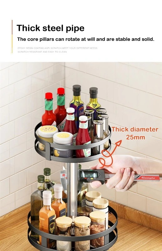 回転式キッチンストレージラック360度回転スパイスオーガナイザーターンテーブルクリーニングアクセサリー 回転式キッチンストレージラック360度回転スパイスオーガナイザーターンテーブルクリーニングアクセサリー