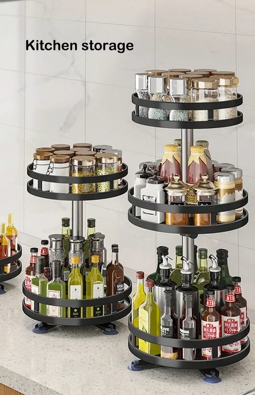 回転式キッチンストレージラック360度回転スパイスオーガナイザーターンテーブルクリーニングアクセサリー 回転式キッチンストレージラック360度回転スパイスオーガナイザーターンテーブルクリーニングアクセサリー