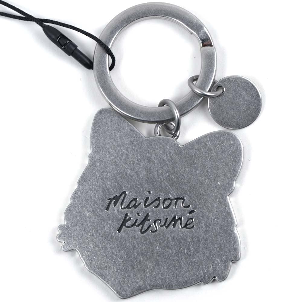 メゾンキツネ キーリング キーホルダー キーチャーム ユニセックス キツネ ピンク系 BOLD FOX HEAD KEYRING METAL MILK SHAKE MAISON KITSUNE MM0