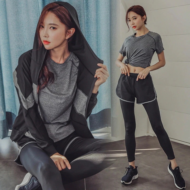 韓国 上下セット 5点セット レディース フィットネス パンツ ブラ スポーツスーツ ジムスーツ ジャージ トレーニング ランニング ジム おしゃれ トップス スウェット ヨガウェア
