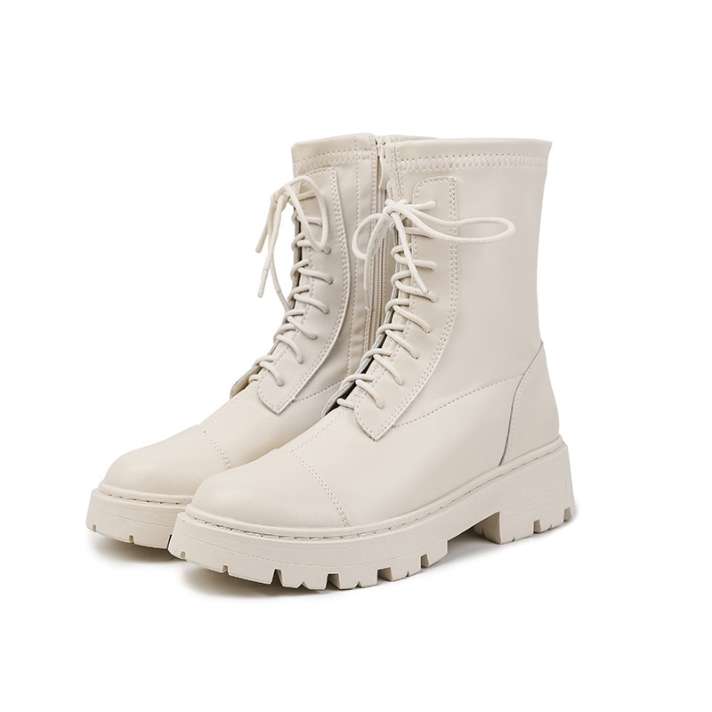 英倫秋冬マーチンブーツレディース本革ナイトブーツ快適百合厚底ベルトショートブーツ