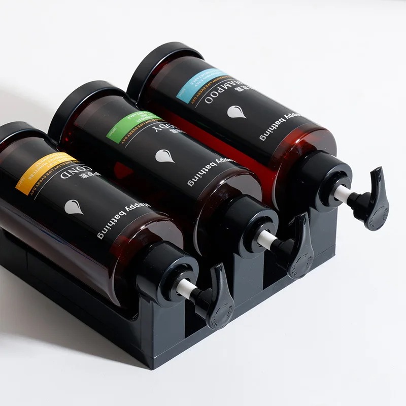 シャンプーとシャワー用の個別の壁ボトル 手指消毒剤用 壁掛け式ハンドソープディスペンサー Tan three head シャンプーとシャワー用の個別の壁ボトル 手指消毒剤用 壁掛け式ハンドソープディスペンサー Tan three head