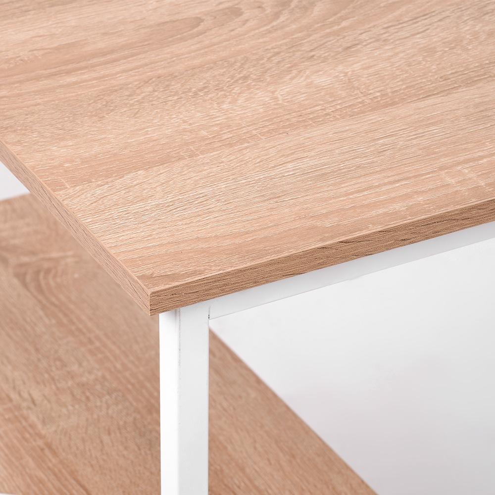 【当日発送&送·料·無·料】【ナチュラル】パソコンデスク L字 2段ラック付 120cm ミシン台 デスク木製 勉強机-42 書斎机 【当日発送&送·料·無·料】【ナチュラル】パソコンデスク L字 2段ラック付 120cm ミシン台 デスク木製 勉強机-42 書斎机