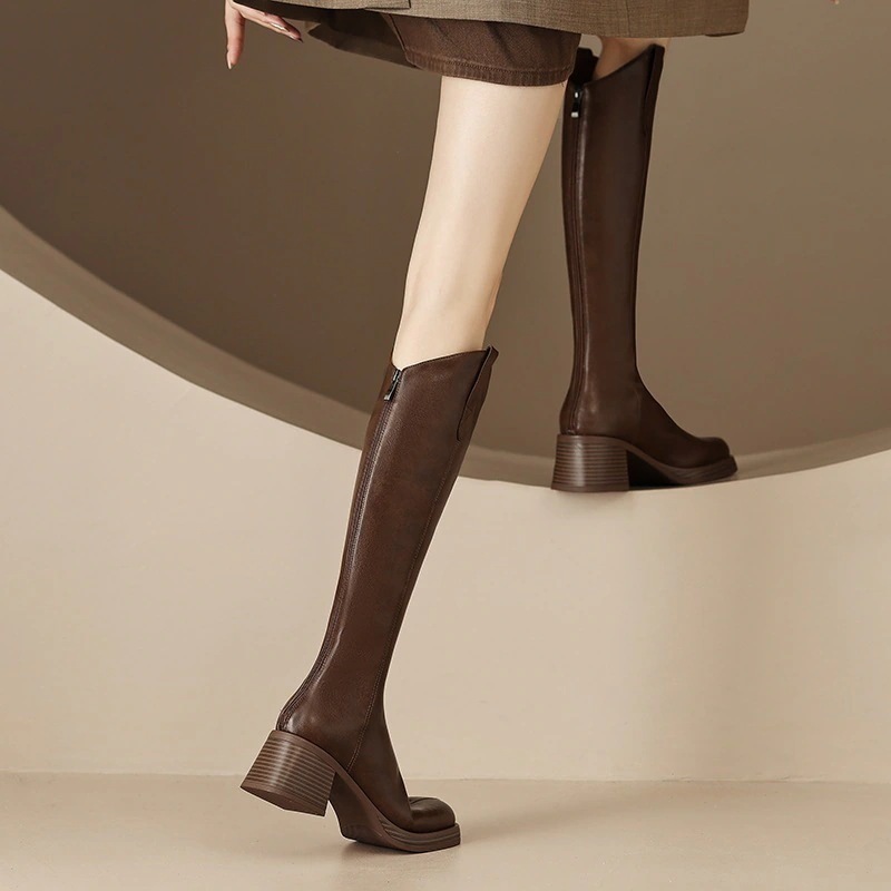 【幸運】レディース ブーツ ローヒール 靴 騎士ブーツ ヴィーガンレザー ミドルヒール 厚底ブーツ ハイカット シューズ 厚底シューズ ロングブーツが復活 福袋 grupoguza.com