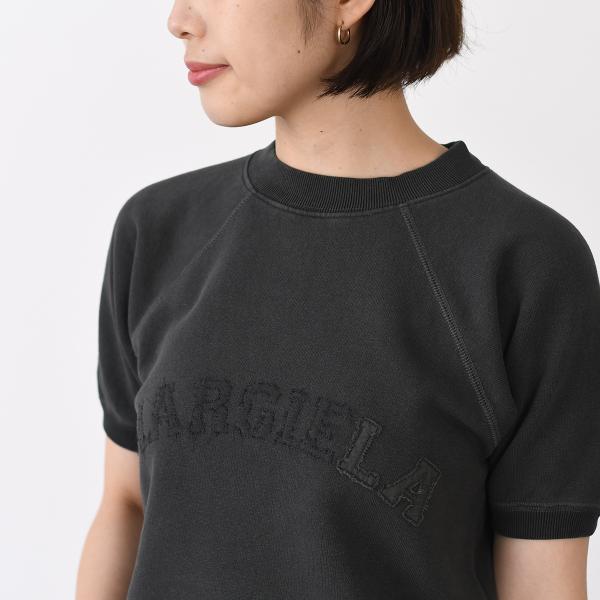 トップス ショートスリーブ スウェットシャツ S51GU0136 M25016 レディース ブラック コットン ロゴ 刺繍 クルーネック 半袖 トップス ショートスリーブ スウェットシャツ S51GU0136 M25016 レディース ブラック コットン ロゴ 刺繍 クルーネック 半袖