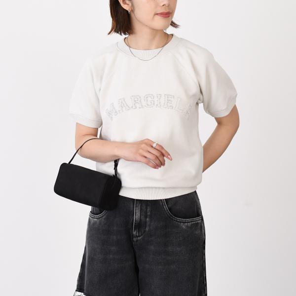 トップス ショートスリーブ スウェットシャツ S51GU0136 M25016 レディース ブラック コットン ロゴ 刺繍 クルーネック 半袖 トップス ショートスリーブ スウェットシャツ S51GU0136 M25016 レディース ブラック コットン ロゴ 刺繍 クルーネック 半袖