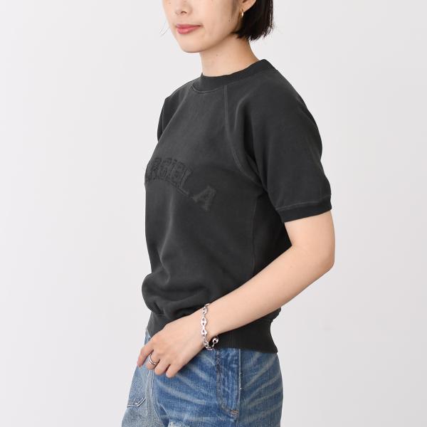 トップス ショートスリーブ スウェットシャツ S51GU0136 M25016 レディース ブラック コットン ロゴ 刺繍 クルーネック 半袖 トップス ショートスリーブ スウェットシャツ S51GU0136 M25016 レディース ブラック コットン ロゴ 刺繍 クルーネック 半袖