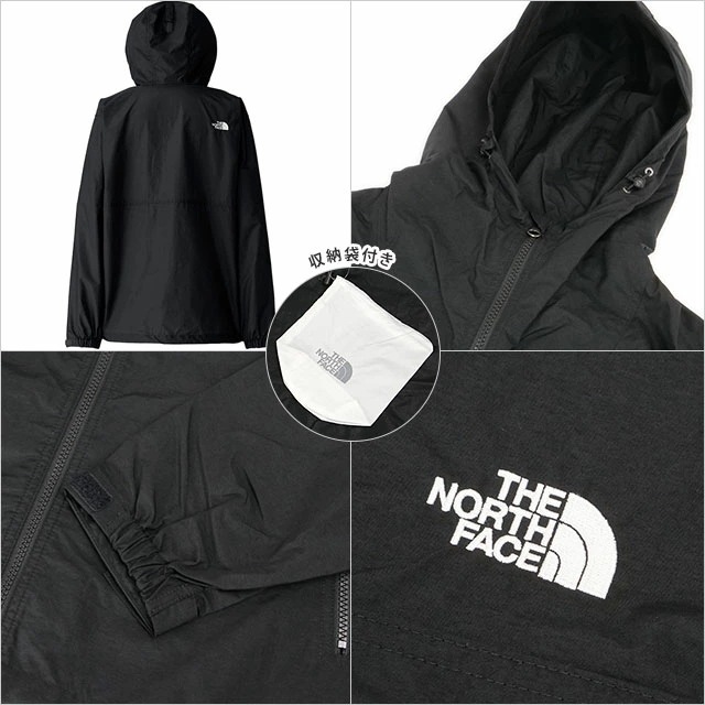 コンパクトジャケット [NP72530-K] Compact Jacket メンズ TNF アウトドア ライトアウター ナイロンジャケット 撥水 ブラック 正規取扱店