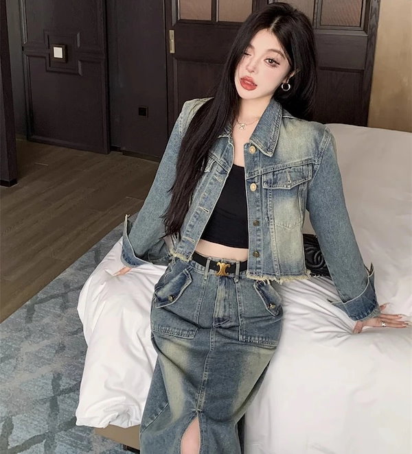 Qoo10] デニムセットアップ デニムジャケット G