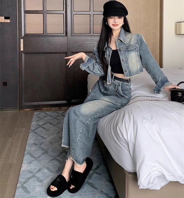 Qoo10] デニムセットアップ デニムジャケット G