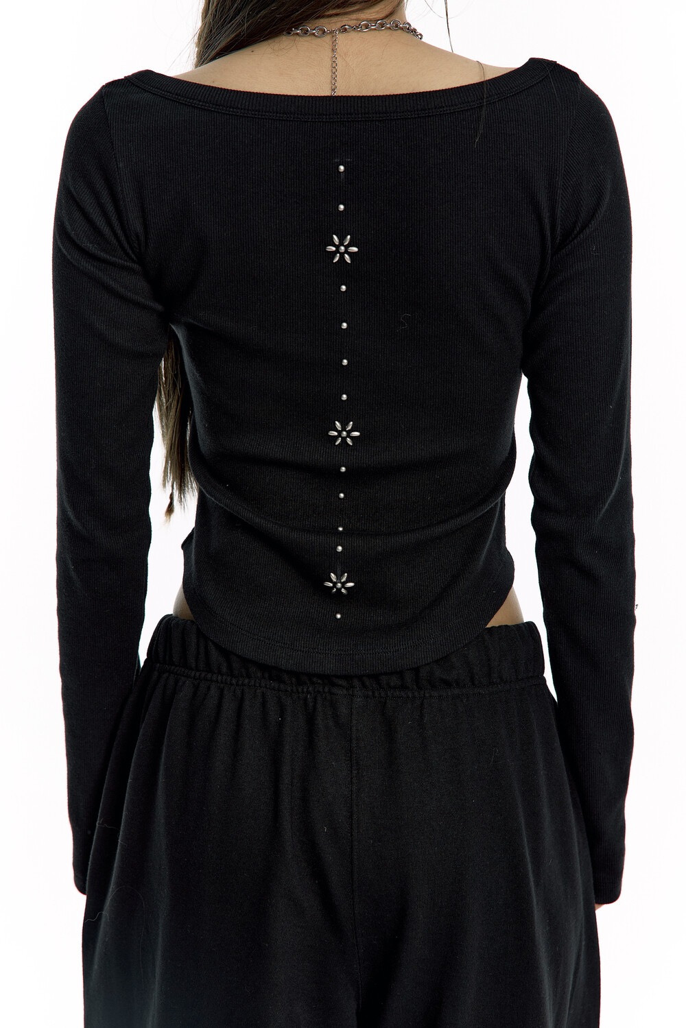 トップス Kashiko Monk Long Sleeve Top Black Obsidian Long Sleeve Top – PRISCAVera