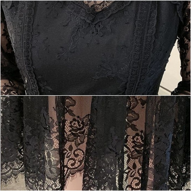 レディース ドレス ドレス パーティードレス ブラックドレス パーティー 結婚式 二次会 披露宴 フォーマル ミモレ 長袖 ラウンドネック フレア Aライン レース 刺繍 レディース ドレス ドレス パーティードレス ブラックドレス パーティー 結婚式 二次会 披露宴 フォーマル ミモレ 長袖 ラウンドネック フレア Aライン レース 刺繍