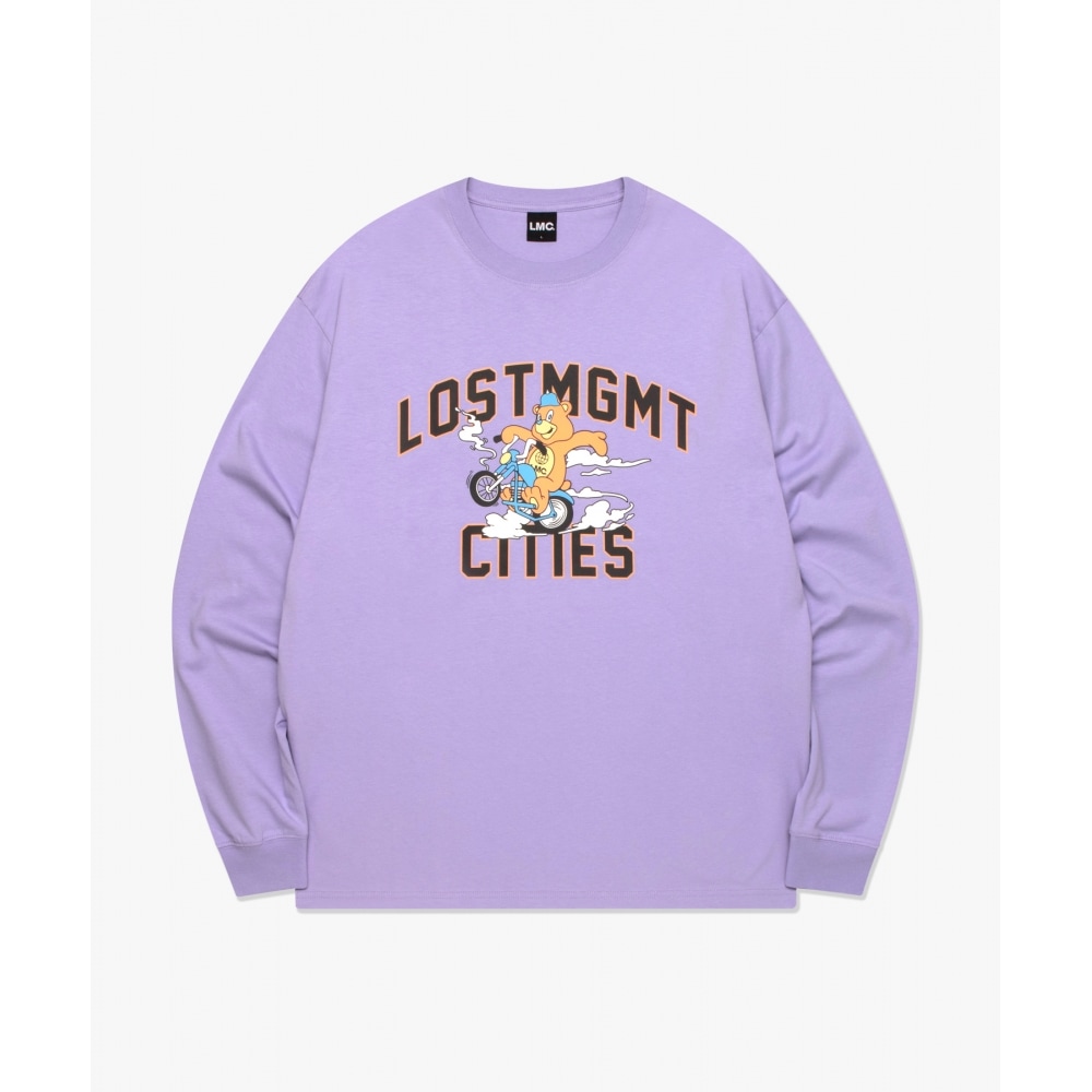 LMC BIKER BEAR LONG SLV TEE ライトパープル