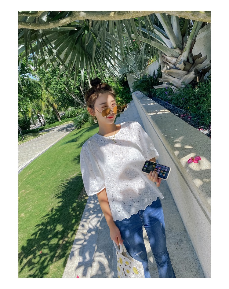 トップス シャツ ブラウス レディース 春 夏 きれいめ 半袖 五分袖 パフスリーブ ラウンドネック レース スカラップ ホワイト S M L かわいい 大人可愛い シンプル カジュアル 大人 上品 トップス シャツ ブラウス レディース 春 夏 きれいめ 半袖 五分袖 パフスリーブ ラウンドネック レース スカラップ ホワイト S M L かわいい 大人可愛い シンプル カジュアル 大人 上品