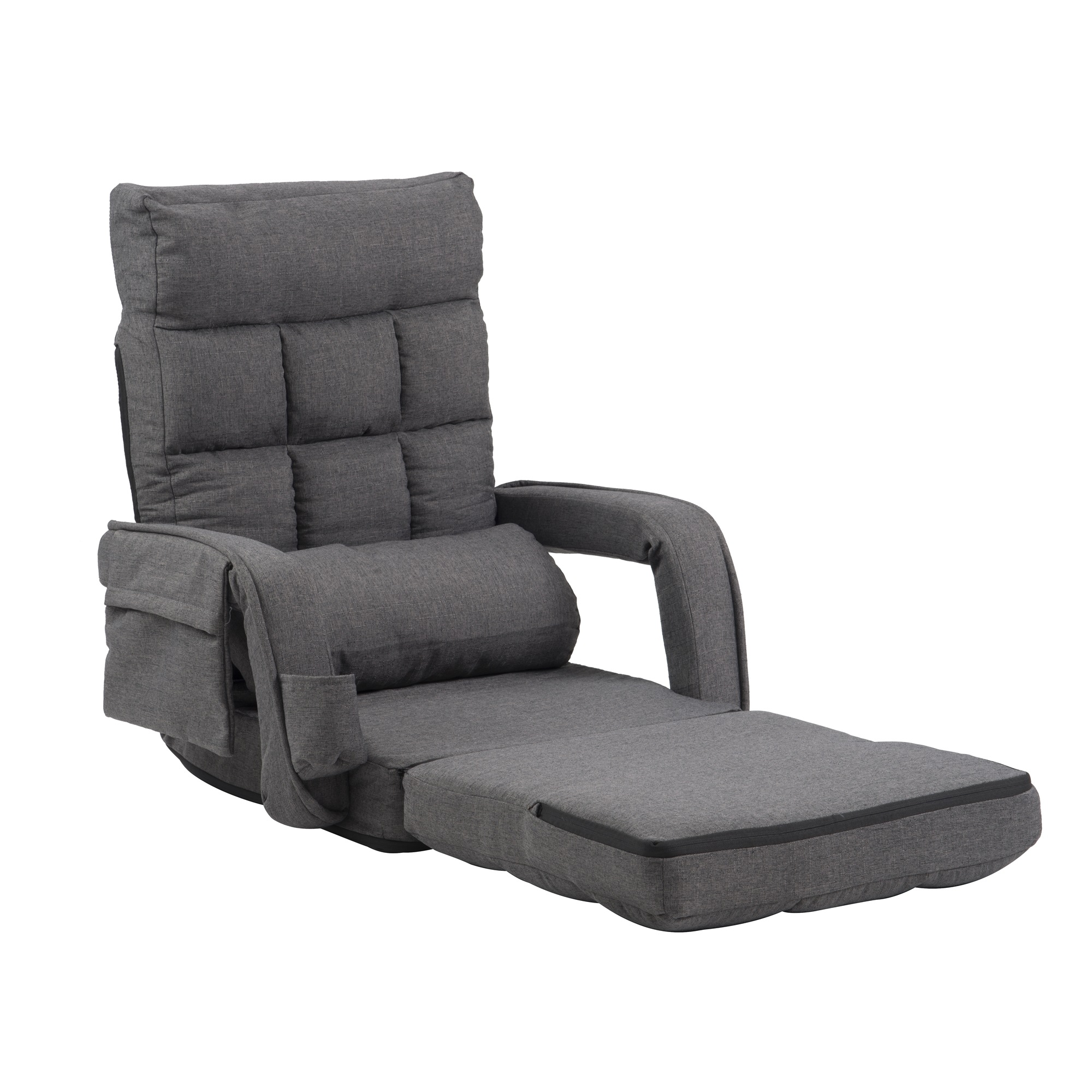 座椅子 リクライニング 14段ギア リクライニングチェアー ファブリック 座イス おしゃれ 椅子 チェアー いす イス コンパクト【ダークグレー】 座椅子 リクライニング 14段ギア リクライニングチェアー ファブリック 座イス おしゃれ 椅子 チェアー いす イス コンパクト【ダークグレー】