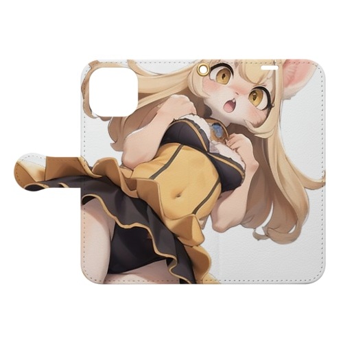 【文字入れ可能受注生産】トガリネズミの女の子 アナ 手帳型スマホケース 【文字入れ可能受注生産】トガリネズミの女の子 アナ 手帳型スマホケース