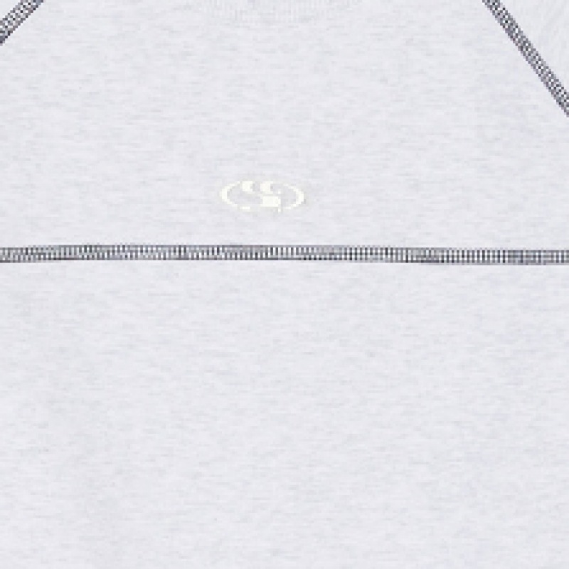 CODEGRY (女性) WAVE ロゴシンボルカラーステッチ半袖トレーナー_メランジグレー CODEGRY (女性) WAVE ロゴシンボルカラーステッチ半袖トレーナー_メランジグレー