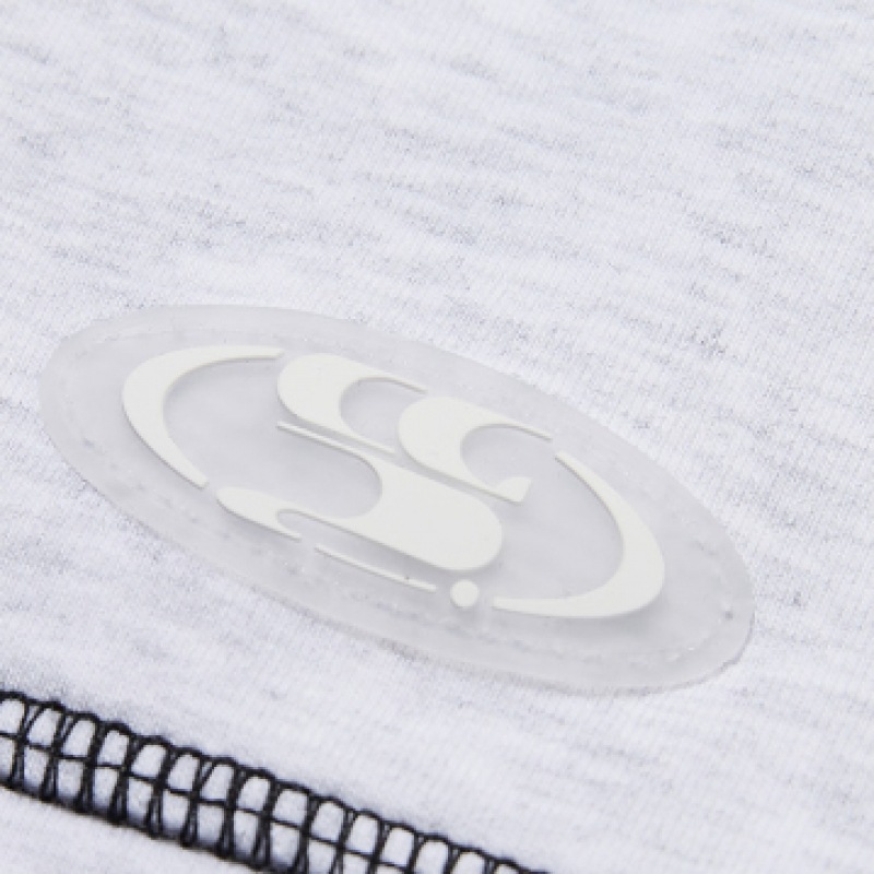 CODEGRY (女性) WAVE ロゴシンボルカラーステッチ半袖トレーナー_メランジグレー CODEGRY (女性) WAVE ロゴシンボルカラーステッチ半袖トレーナー_メランジグレー