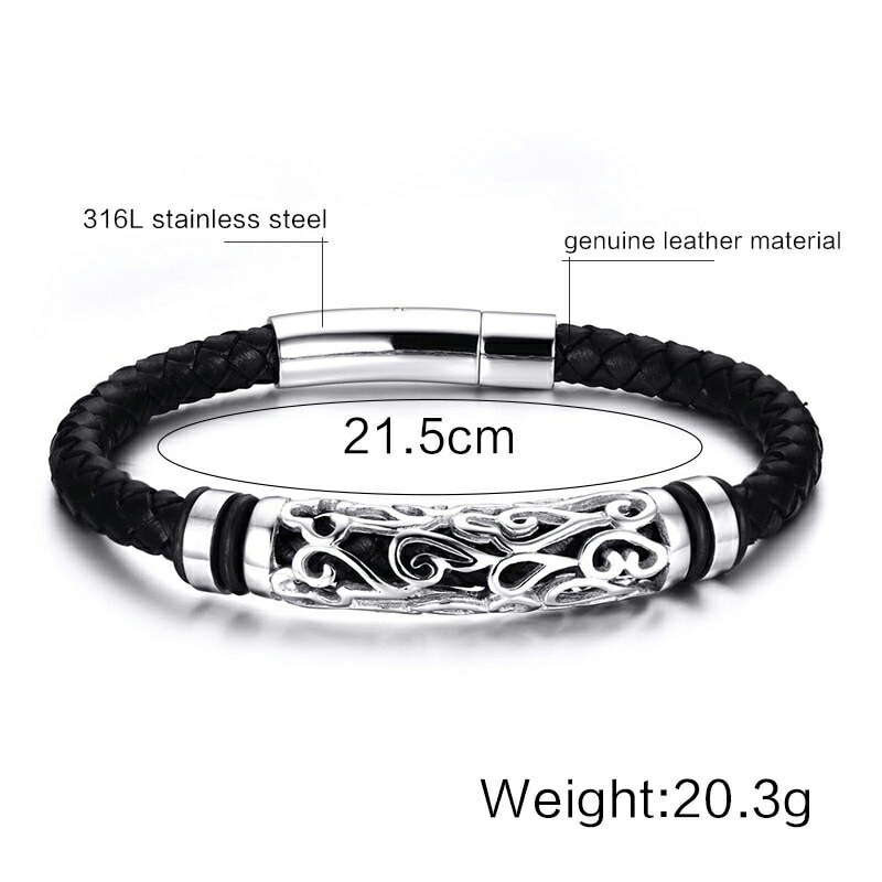 ローラーパルメットレザーブレスレット 本革 手首に巻く アクセサリー 男性 女性 黒色 プレゼント ローラーパルメットレザーブレスレット 本革 手首に巻く アクセサリー 男性 女性 黒色 プレゼント