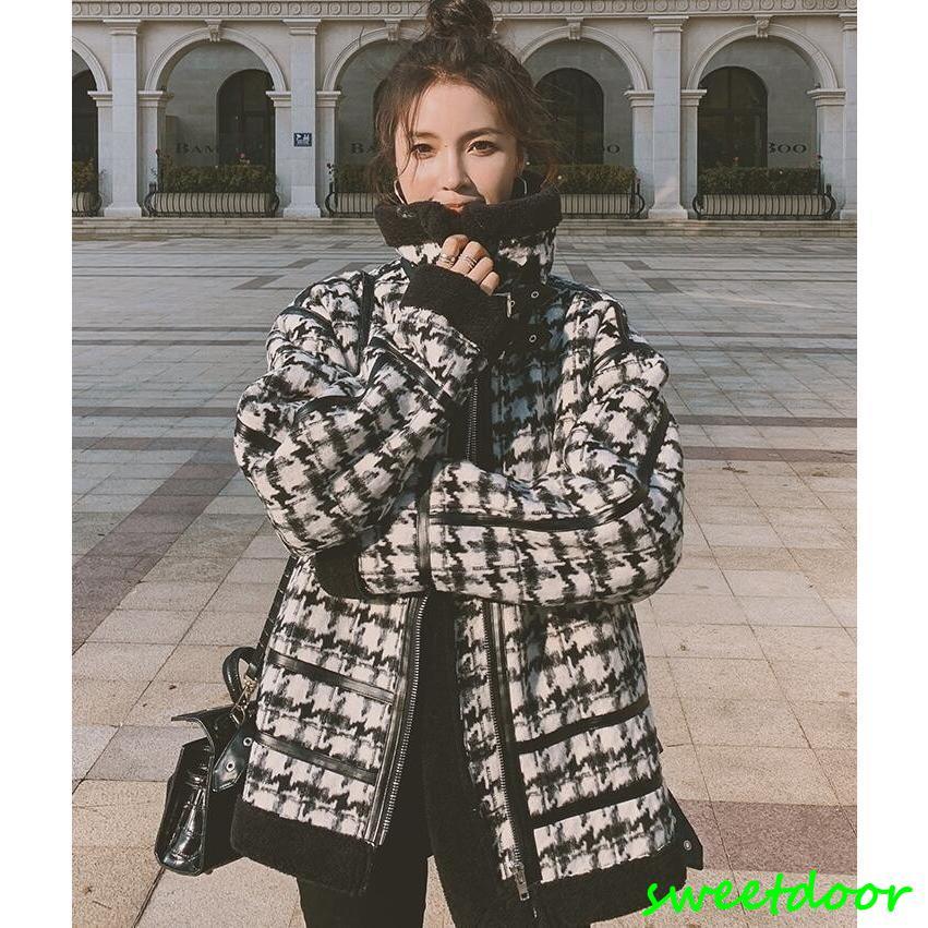グレンチェック チェスターコート コート レディース 冬 千鳥柄コート 中綿コート 防寒 暖か 秋冬 裏ボア 裏起毛 ショートコート ゆったり 秋 冬