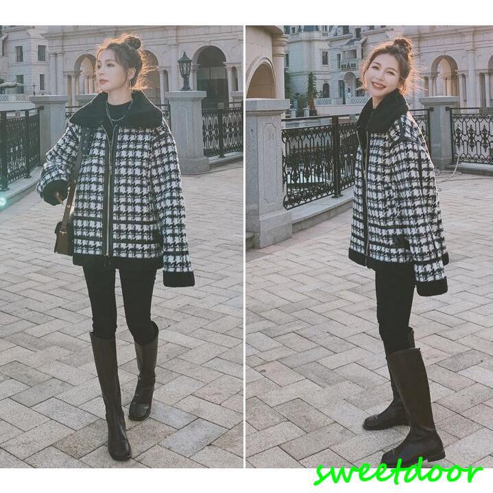 グレンチェック チェスターコート コート レディース 冬 千鳥柄コート 中綿コート 防寒 暖か 秋冬 裏ボア 裏起毛 ショートコート ゆったり 秋 冬