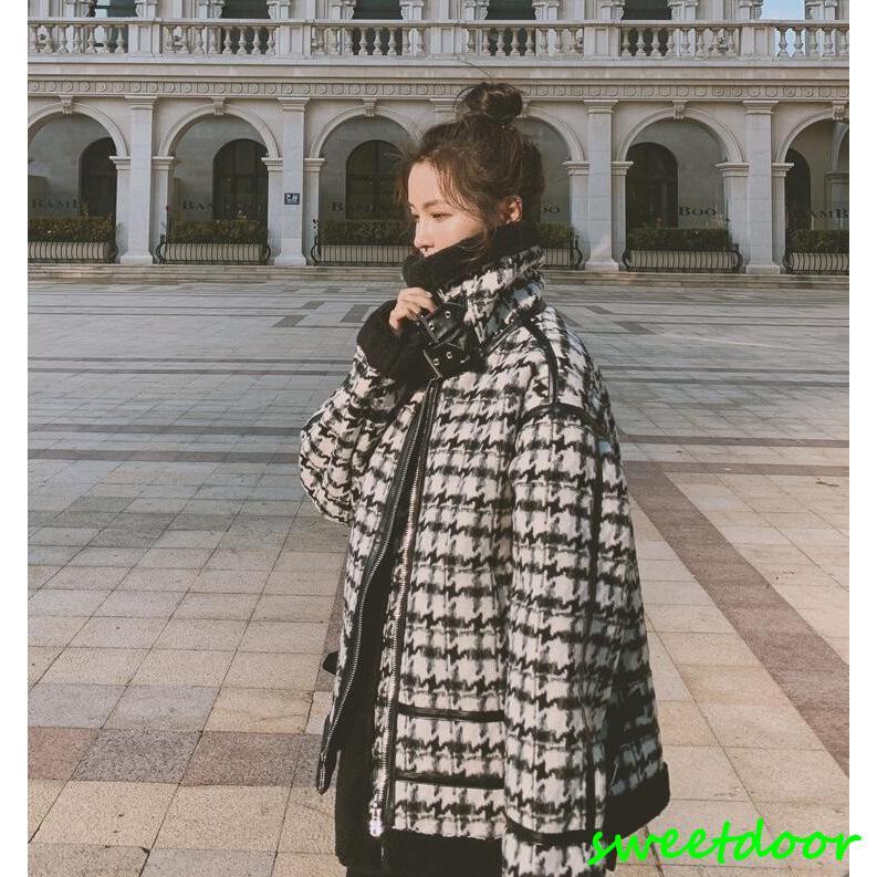 グレンチェック チェスターコート コート レディース 冬 千鳥柄コート 中綿コート 防寒 暖か 秋冬 裏ボア 裏起毛 ショートコート ゆったり 秋 冬