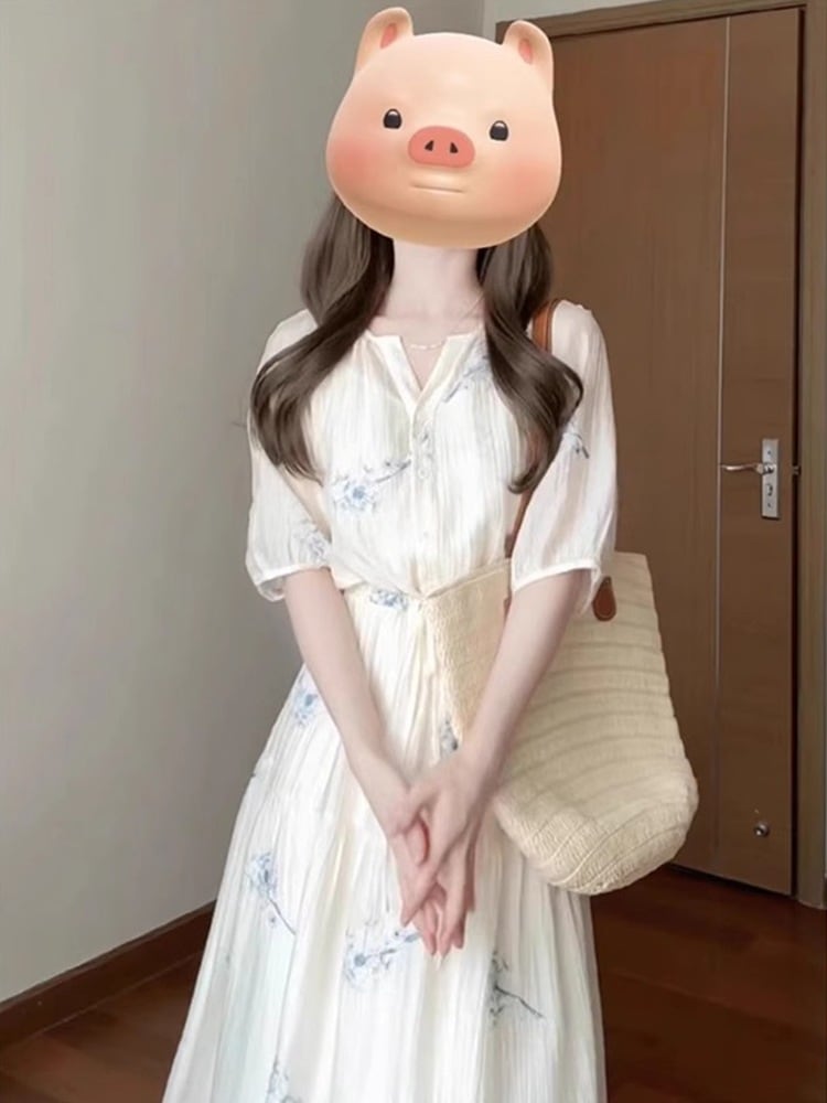 【急速出荷!】2025 新作 ワンピース 夏 半袖 長袖ワンピース ロングワンピース ロング シフォンワンピ ベアワンピ レースワンピ ドレス パーティードレスフランスのティーブレイク女性のためのフロ