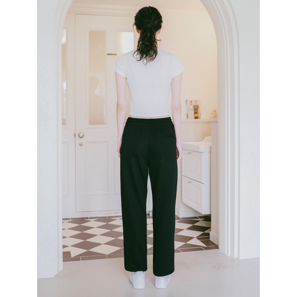 ロッシーロウ ワイドピンタックパンツ ブラック