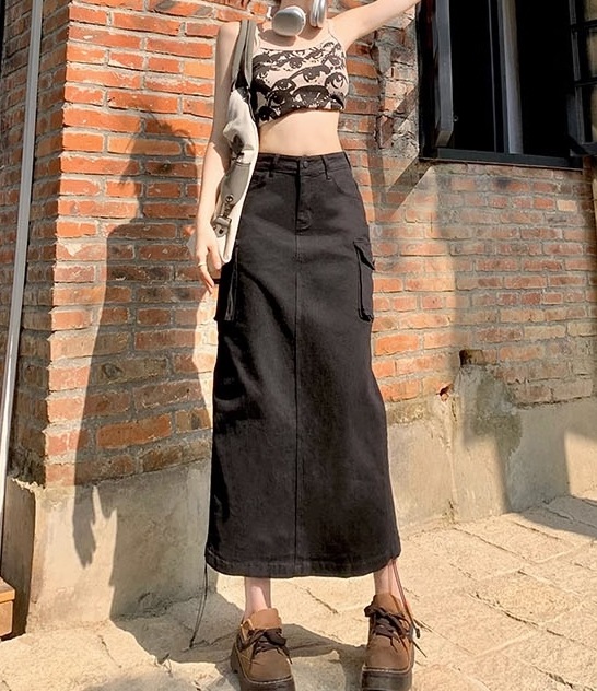 スカート ロングスカート ロング ロング丈 ストレート Iライン スリット バックスリット ファスナー ポケット ハイウエスト 綿 かわいい 大人可愛い シンプル カジュアル おしゃれ レトロ スカート ロングスカート ロング ロング丈 ストレート Iライン スリット バックスリット ファスナー ポケット ハイウエスト 綿 かわいい 大人可愛い シンプル カジュアル おしゃれ レトロ