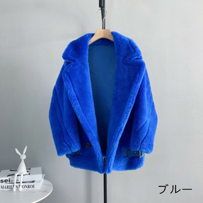 AW 9color ベアムートン ジャケット ショート コート テディーコート テディーベアコート ウール ウォーム生地 ムートン生地 アウター オーバーサイズジャケット