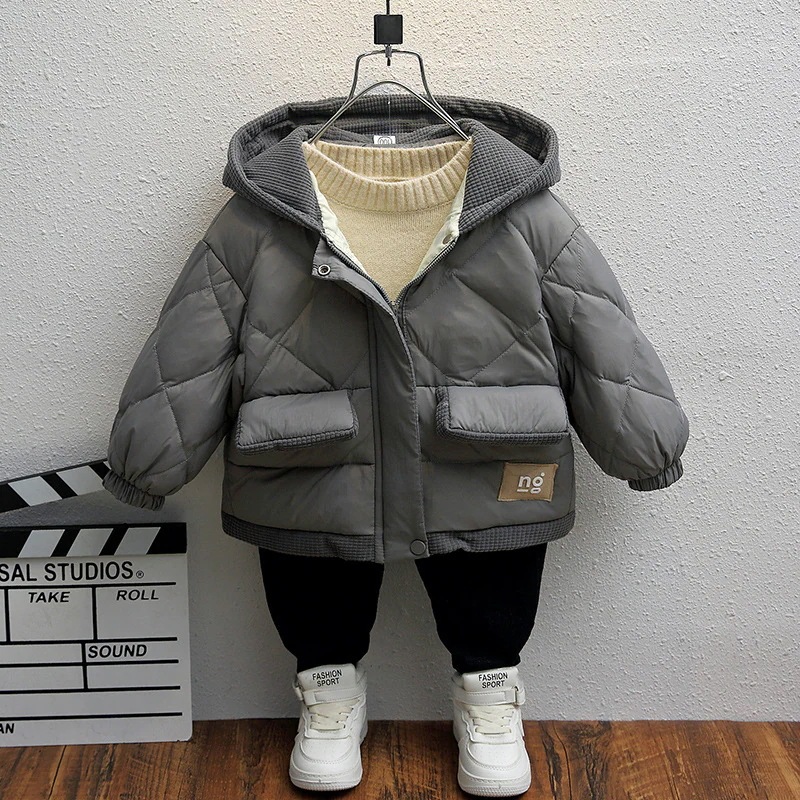 2024新型子供服子供用ダウンジャケット厚手可愛い洋風ショート丈男の子子供用冬コート