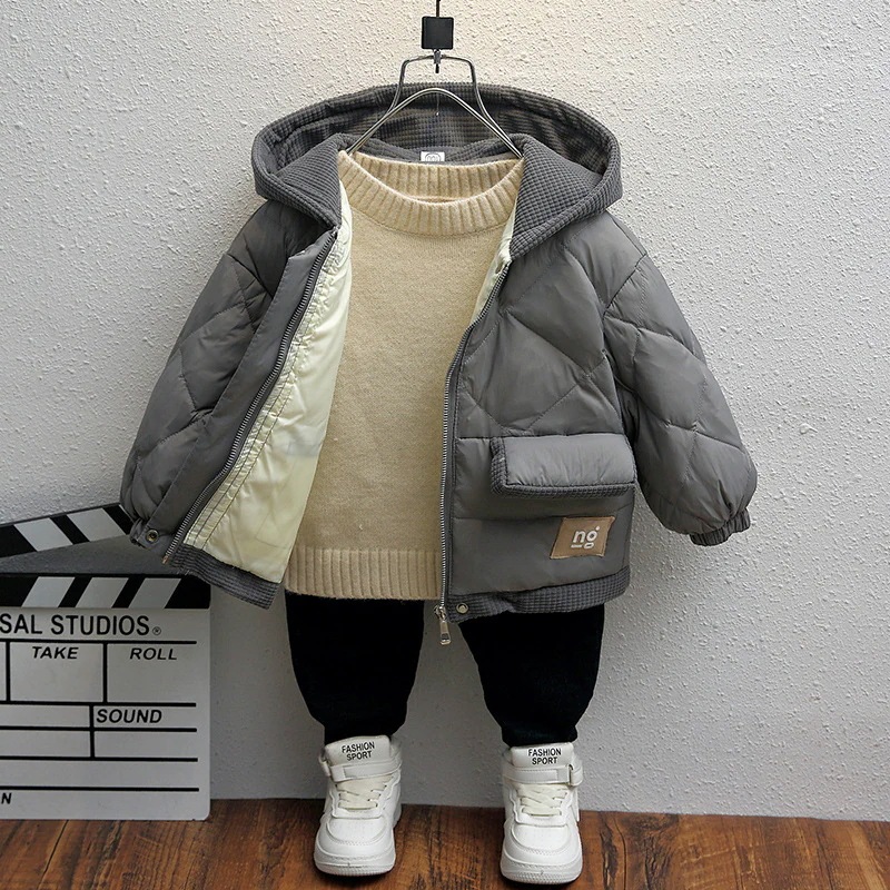 2024新型子供服子供用ダウンジャケット厚手可愛い洋風ショート丈男の子子供用冬コート