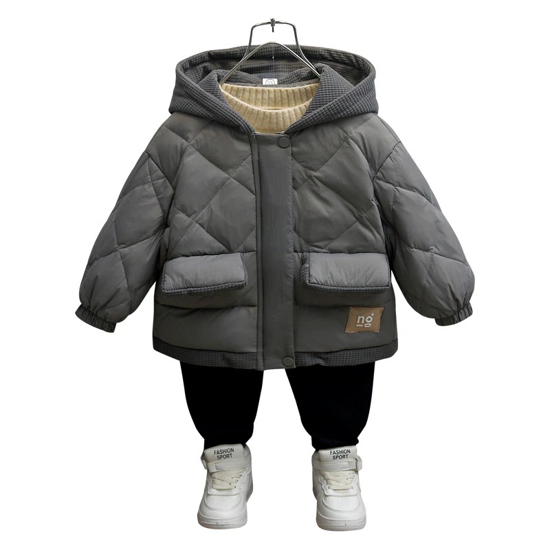 2024新型子供服子供用ダウンジャケット厚手可愛い洋風ショート丈男の子子供用冬コート