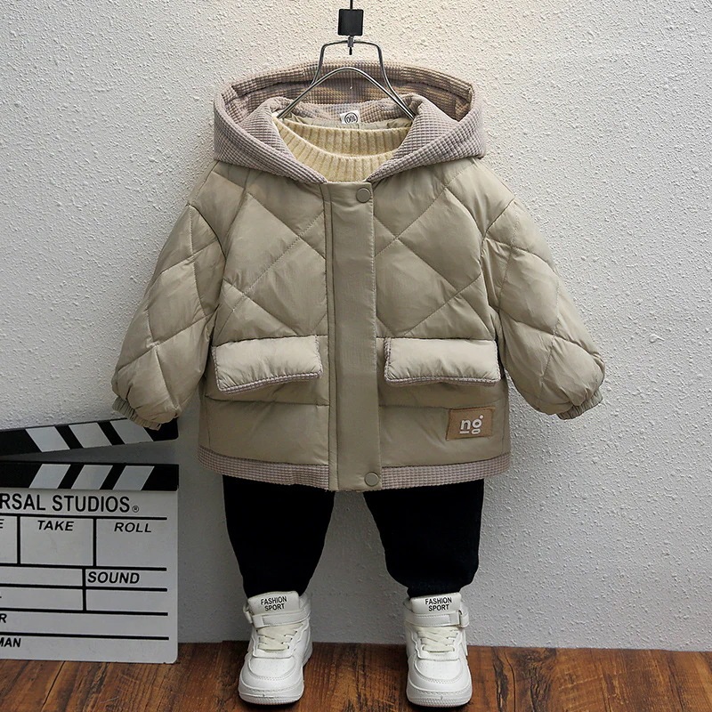2024新型子供服子供用ダウンジャケット厚手可愛い洋風ショート丈男の子子供用冬コート