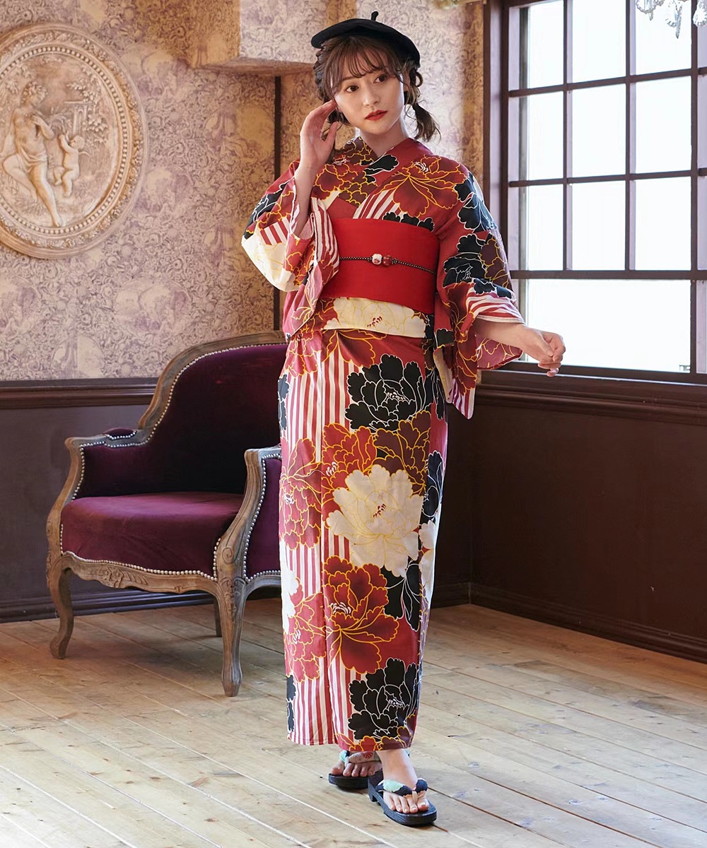 【急速出荷】女性用日本の着物ゆかたフォーマル純綿伝統スタイル日本のレトロな写真撮影用服日本旅行着物