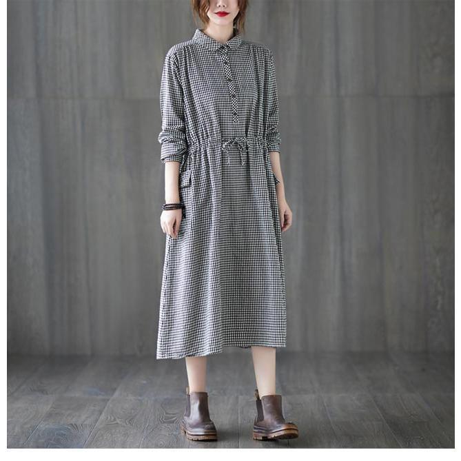 春 夏 ロングワンピ 長袖 チェック柄 シャツワンピース レディース 長袖ワンピース ゆったり ワンピース ウエスト調節可 チェック柄ワンピース 通勤 春 夏 ロングワンピ 長袖 チェック柄 シャツワンピース レディース 長袖ワンピース ゆったり ワンピース ウエスト調節可 チェック柄ワンピース 通勤