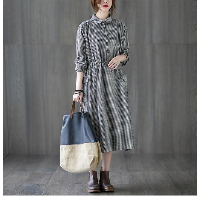 春 夏 ロングワンピ 長袖 チェック柄 シャツワンピース レディース 長袖ワンピース ゆったり ワンピース ウエスト調節可 チェック柄ワンピース 通勤 春 夏 ロングワンピ 長袖 チェック柄 シャツワンピース レディース 長袖ワンピース ゆったり ワンピース ウエスト調節可 チェック柄ワンピース 通勤