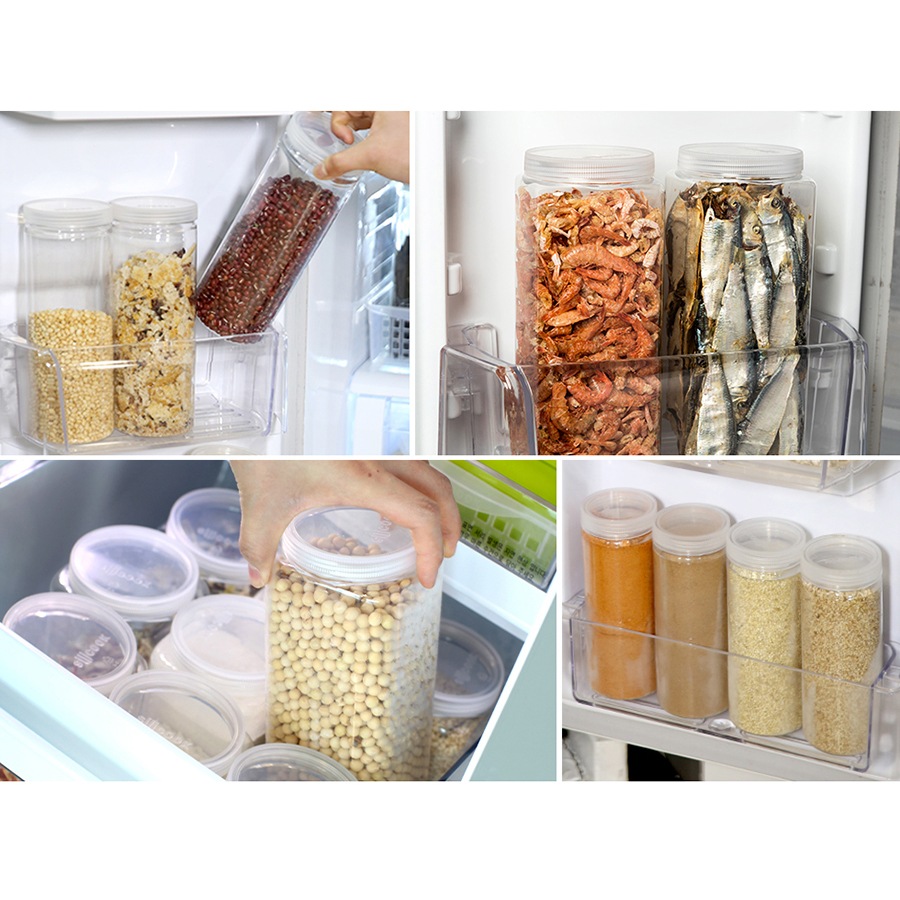 5つのサイズ円形容器15個セット透明スタイリッシュな透明食品ナッツ干し物調味料 5つのサイズ円形容器15個セット透明スタイリッシュな透明食品ナッツ干し物調味料