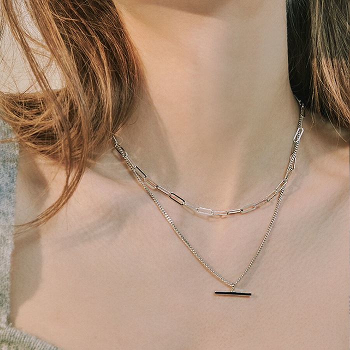 [チョスンヨン/ヒョヨン/イチェヨン/イデフィ着用]スティックミックスチェーンのネックレス