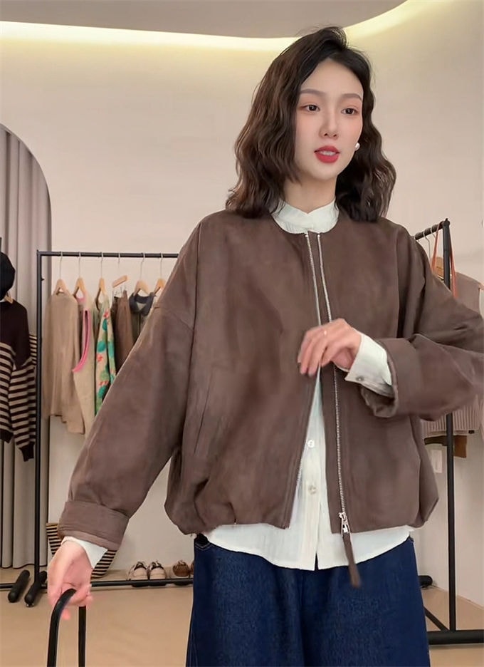 ジャケット レディース 長袖 ジップアップ ショート丈 ノーカラー 無地 スエード調 アウター 上着 羽織り フォーマル 細見え 着瘦せ 通勤 きれいめ カジュアル 着回し おしゃれ オフィス 韓国フ ジャケット レディース 長袖 ジップアップ ショート丈 ノーカラー 無地 スエード調 アウター 上着 羽織り フォーマル 細見え 着瘦せ 通勤 きれいめ カジュアル 着回し おしゃれ オフィス 韓国フ
