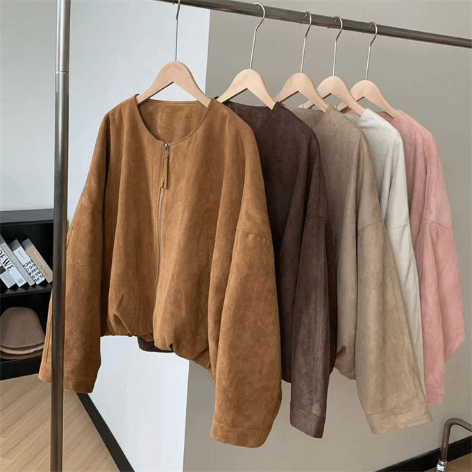 ジャケット レディース 長袖 ジップアップ ショート丈 ノーカラー 無地 スエード調 アウター 上着 羽織り フォーマル 細見え 着瘦せ 通勤 きれいめ カジュアル 着回し おしゃれ オフィス 韓国フ ジャケット レディース 長袖 ジップアップ ショート丈 ノーカラー 無地 スエード調 アウター 上着 羽織り フォーマル 細見え 着瘦せ 通勤 きれいめ カジュアル 着回し おしゃれ オフィス 韓国フ