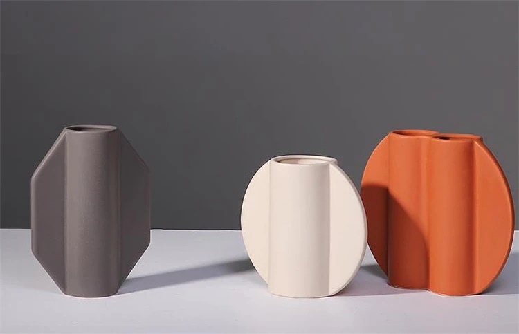 タイムセール激安セール 大人気 デザイナー リビング 柔らかな装飾 装飾 モランディ 陶磁器 花瓶 抽象的な形 造花 ドライフラワー フラワーアレンジメント タイドファッション