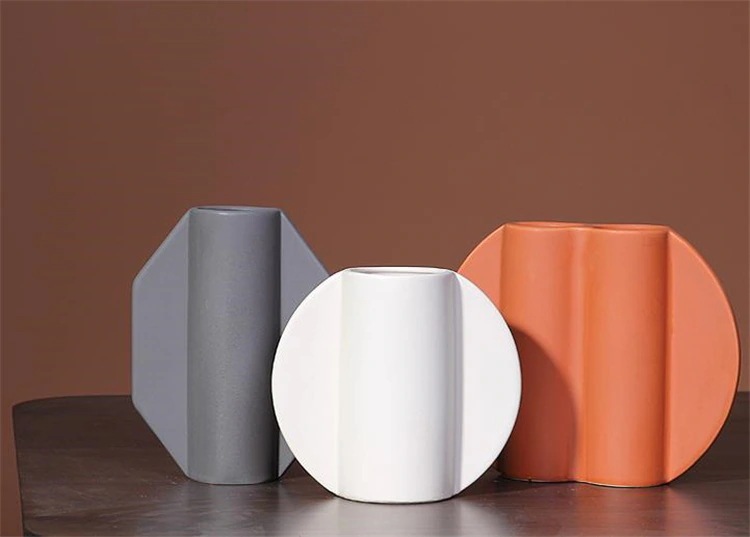 タイムセール激安セール 大人気 デザイナー リビング 柔らかな装飾 装飾 モランディ 陶磁器 花瓶 抽象的な形 造花 ドライフラワー フラワーアレンジメント タイドファッション